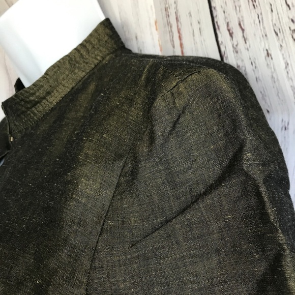Vintage Les Copains Linen Blend Jacket Europe Green Olive - Picture 7 of 16
